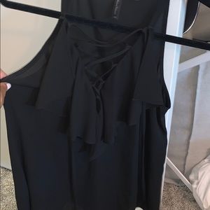 BCBG chiffon ruffle top